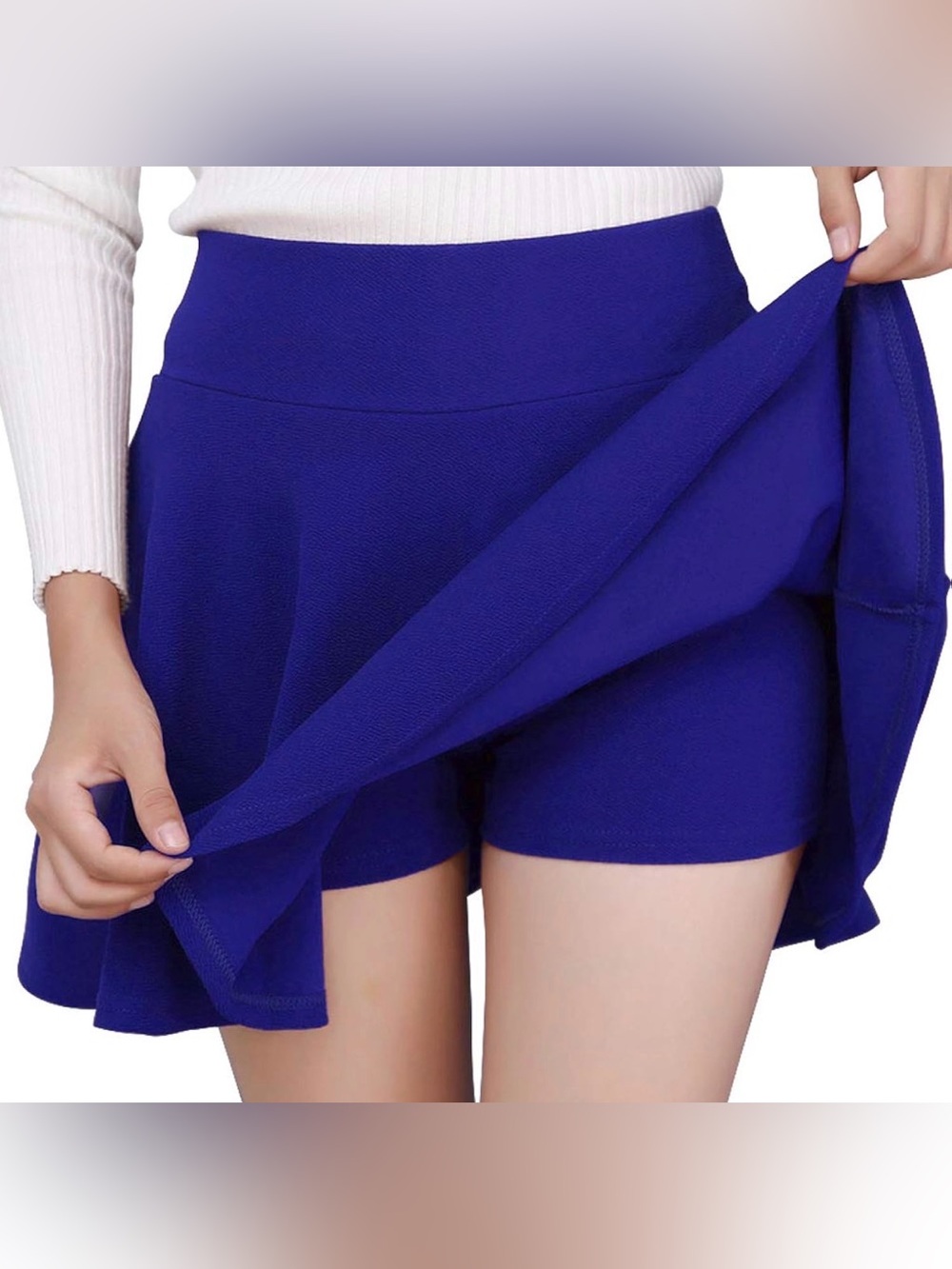 High-Waist Royal Blue Versatile Skort